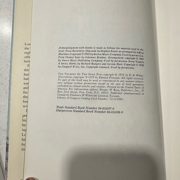 The Trumpet of the Swan by E.B. White. Vintage Hardcover Children’s Book. 1970 - Picture 6 of 15